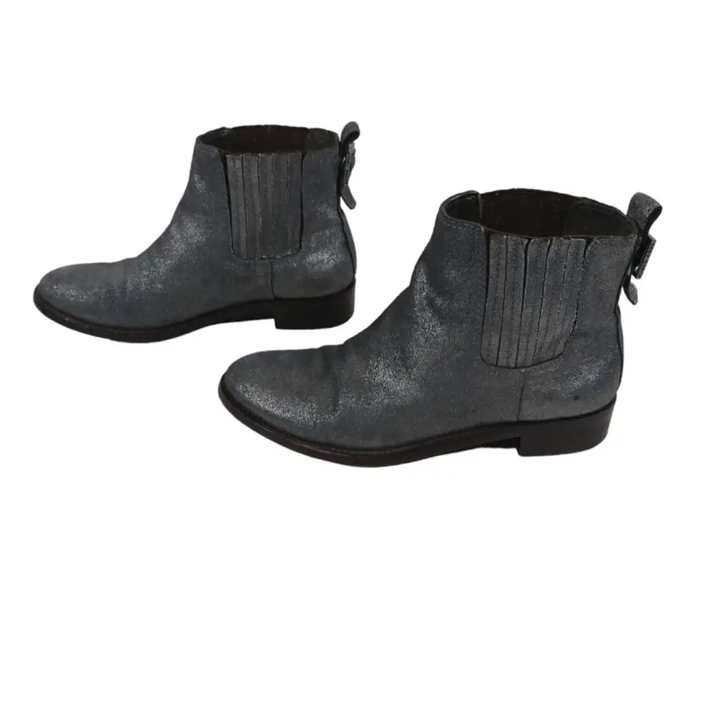 Tory Burch Metalic Silver/Gray Boots GUC $365 Size 6.5M   FS2160